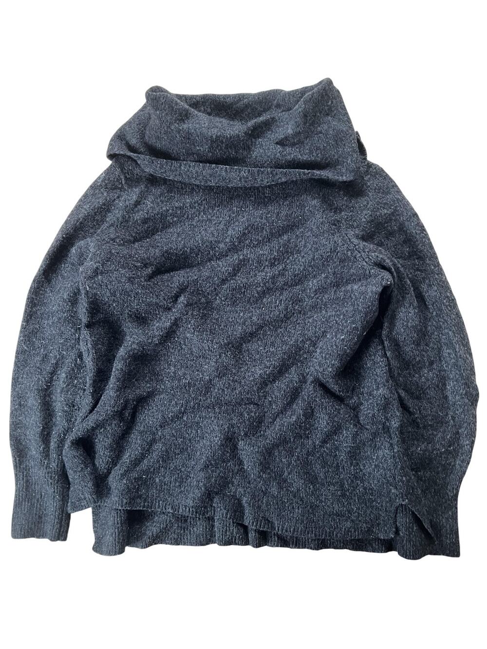 DKNY JEANS Sweater Womens XL Gray Pullover Cowl Neck Chunky-Knit Acrylic Wool
